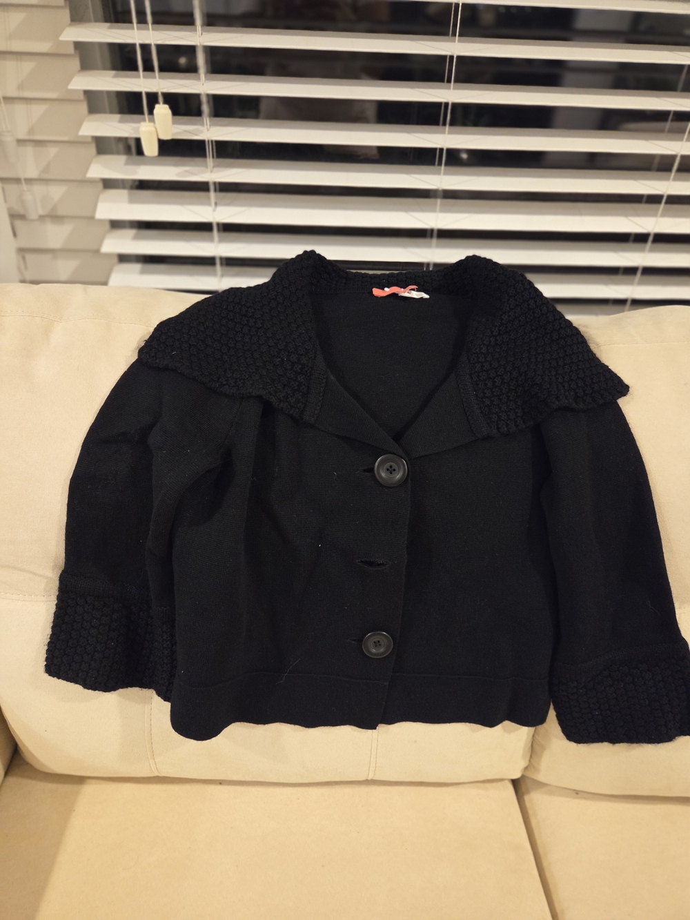 Cabi Women's Black Button-Front Knit Blazer